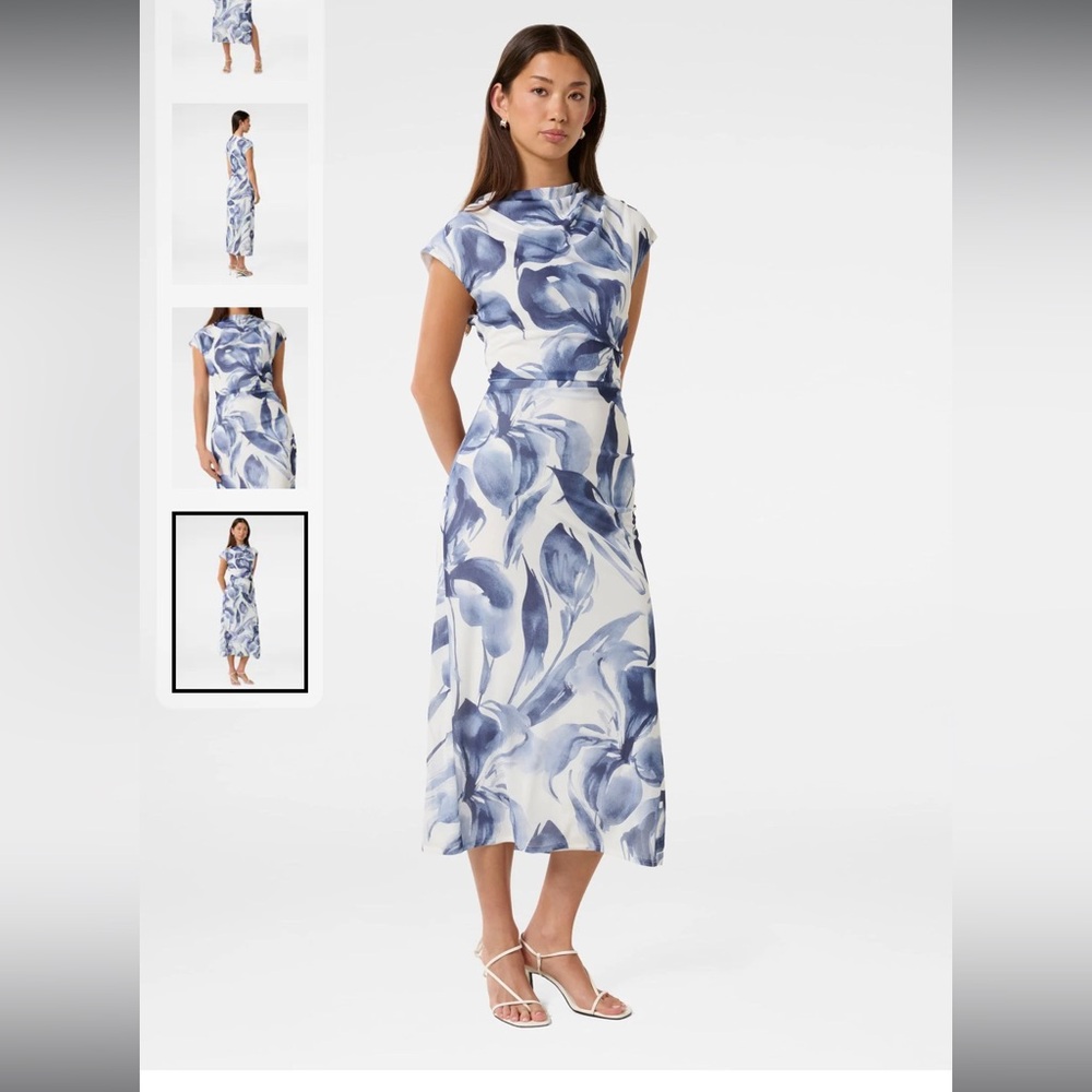 Ever New Blue Emery Mesh Ruched Dress NWT size 8